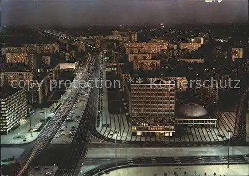 Berlin Blick vom Fernsehturm Karl Marx Allee bei Nacht Kat. Berlin