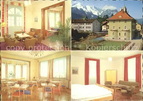 Garmisch Partenkirchen Bundesbahn Erholungsheim Haus Gartenheim Alpenblick Huber Karte Kat. Garmisch Partenkirchen