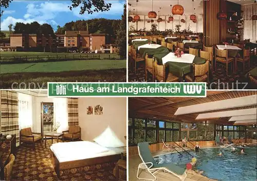 Bad Salzhausen Haus am Landgrafenteich Erholungsheim Hallenbad Kat. Nidda