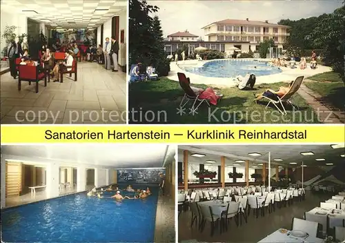 Reinhardshausen Sanatorien Hartenstein Kurklinik Reinhardstal Schwimmbad Restaurant Kat. Bad Wildungen