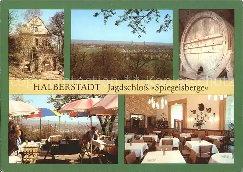 Halberstadt Jagdschloss Spiegelsberge Fass Restaurant Terrasse Kat. Halberstadt