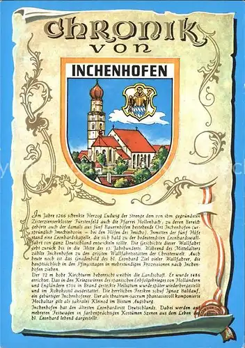 Inchenhofen Chronik Kirche Wappen Kat. Inchenhofen