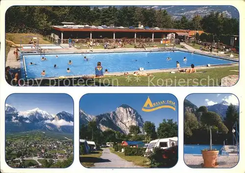 Susten Leuk Bella Tola Camping im Wallis Schwimmbad Alpenpanorama Kat. Susten