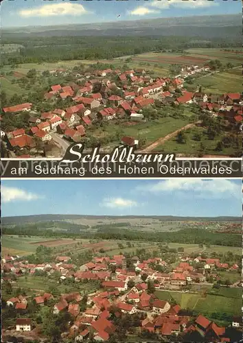 Schollbrunn Spessart Fliegeraufnahme Odenwald Restaurant Pension Linde Kat. Schollbrunn