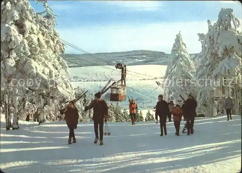 Oberwiesenthal Erzgebirge Seilbahn Skigebiet Kat. Oberwiesenthal