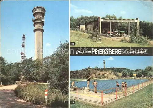 Petersberg Halle FernsehaussichtsturmFensehpavillonBergbad Kat. Petersberg Halle