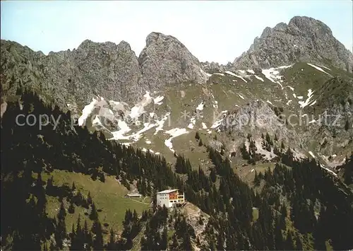 Nesselwaengle Tirol Tannheimertal Gimpelhaus Koellenspitze Fliegeraufnahme Kat. Nesselwaengle