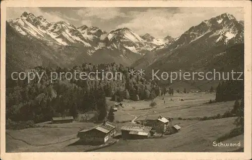 Schwand Oberstdorf Panorama Allgaeuer Alpen Kat. Oberstdorf