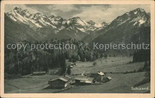 Schwand Oberstdorf Panorama Allgaeuer Alpen Kat. Oberstdorf