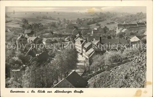 Lunzenau Blick zur Altenburger Strasse Kat. Lunzenau