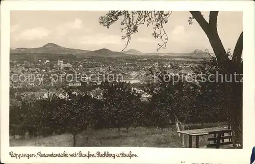 Goeppingen Gesamtansicht mit Staufen Rechberg und Stuifen Kat. Goeppingen