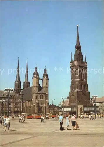 Halle Saale Markt Marktkirche Roter Turm Kat. Halle
