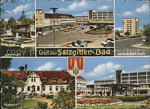 Bad Salzgitter Marktplatz Schuetzenplatz Eichendorff Platz Kurhaus Wappen Kat. Salzgitter