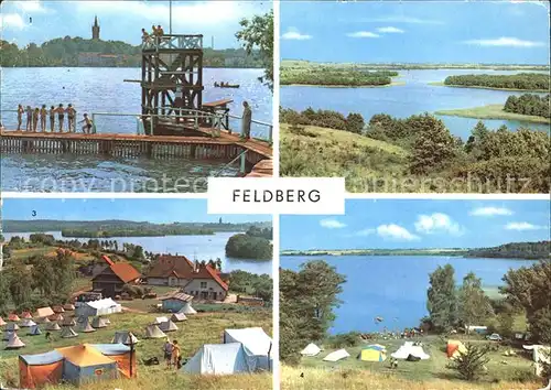 Feldberg Mecklenburg Badeanstalt Hauptmannsberg Huettenberg Zeltplatz Kat. Feldberger Seenlandschaft