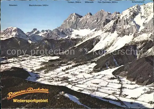 Ramsau Dachstein Steiermark Wintersportgebiet Hochplateau Alpenpanorama Fliegeraufnahme Kat. Ramsau am Dachstein