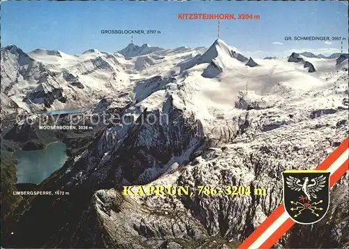 Kaprun Europa Sportregion Skiparadies Kitzsteinhorn Kraftwerksgruppe Glockner Hohe Tauern Fliegeraufnahme Kat. Kaprun