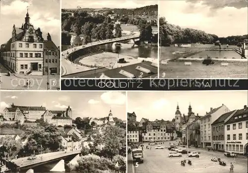 Colditz Rathaus Bruecke Waldbad Schloss Marktplatz Kat. Colditz