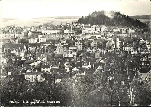 Poessneck Panorama mit der Altenburg Kat. Poessneck