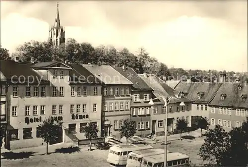 Koenigsee Thueringen Markt mit Stadtkirche Hotel zum Loewen Kat. Koenigsee
