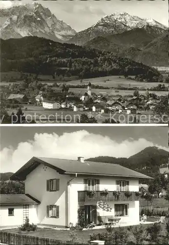Ohlstadt Haus Winhart mit Zugspitze und Kramer Kat. Ohlstadt