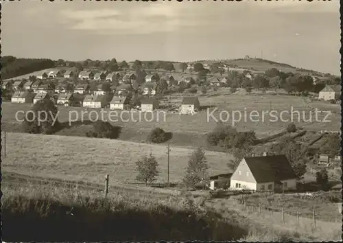 Neuhausen Erzgebirge Siedlung mit Blick zum Schwartenberg Kat. Neuhausen Erzgebirge