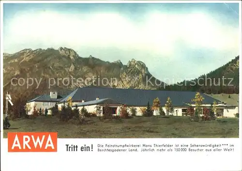 Berchtesgaden ARWA Feinstrumpfwirkerei Hans Thierfelder Kat. Berchtesgaden