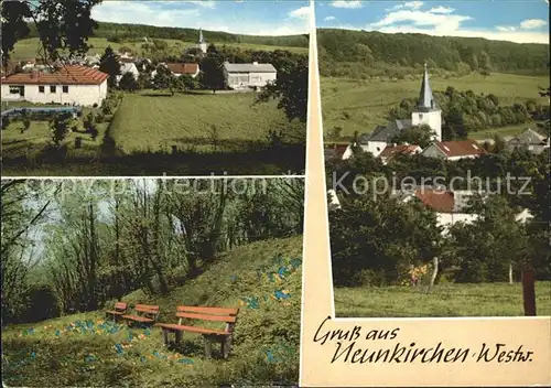 Neunkirchen Westerwald Ortsansichten Kirche Ruhebaenke Kat. Neunkirchen