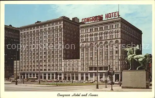 Chicago Illinois Congress Hotel and Annex Michigan Avenue Monument Kat. Chicago