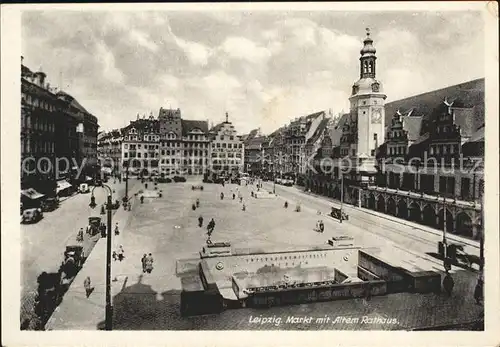 Leipzig Markt mit Altem Rathaus Kat. Leipzig