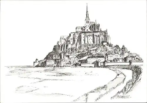 Le Mont Saint Michel Vue generale Dessin Kat. Le Mont Saint Michel