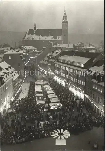 Schneeberg Erzgebirge zur Weihnachtszeit Weihnachtsmarkt Kirche Kat. Schneeberg