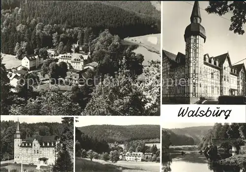 Walsburg Teilansichten Schloss Panorama Fliegeraufnahme Kat. Ziegenrueck Thueringen