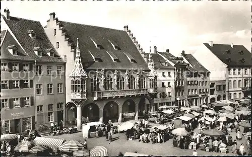 Freiburg Breisgau Markt vor dem Kaufhaus Kat. Freiburg im Breisgau