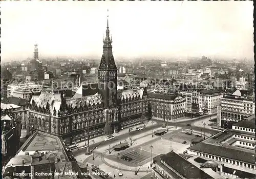 Hamburg Rathaus Michel vom Petriturm Kat. Hamburg