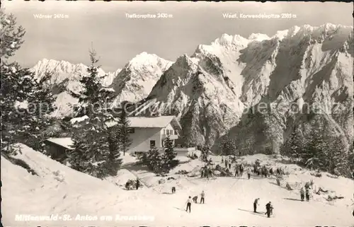 Mittenwald Bayern St Anton am Kranzberg mit Karwendel Kat. Mittenwald