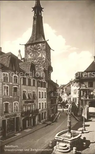 Solothurn Ursusbrunnen und Zeitglockenturm Kat. Solothurn