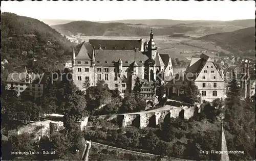 Marburg Lahn Schloss Fliegeraufnahme Kat. Marburg