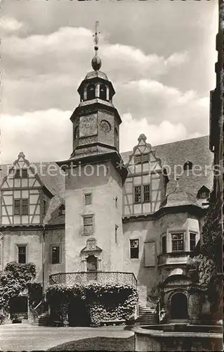 Weilburg Uhrturm im Schlosshof Kat. Weilburg Lahn