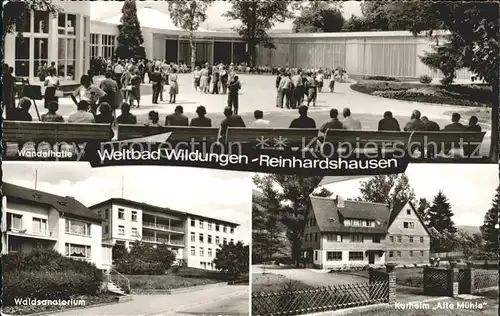 Reinhardshausen Bad Wildungen Wandelhalle Waldsanatorium Kurheim Alte Muehle Kat. Bad Wildungen