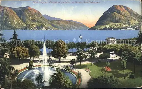 Lugano Lago di Lugano Giardino pubblico e Monte San Salvatore
