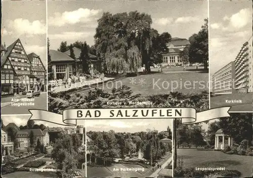 Bad Salzuflen Alte Haeuser Langestr Kurhaus Wandelhalle Kurklinik Rosengarten Park Leopoldsprudel Kat. Bad Salzuflen