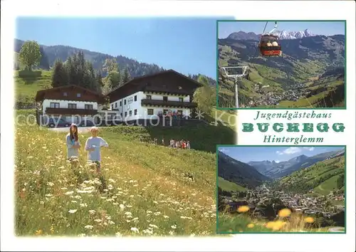 Saalbach Hinterglemm Jugendgaestehaus Buchegg Gondelbahn Panorama Kat. Saalbach Hinterglemm