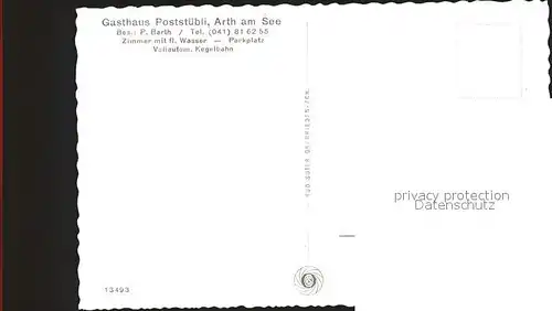 Arth SZ Gasthaus Poststuebli / Arth /Bz. Schwyz