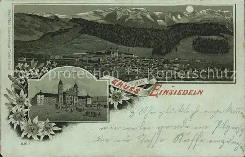 Einsiedeln SZ Totalansicht und Kloster / Einsiedeln /Bz. Einsiedeln