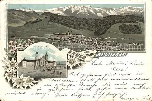 Einsiedeln SZ Totalansicht und Kloster / Einsiedeln /Bz. Einsiedeln