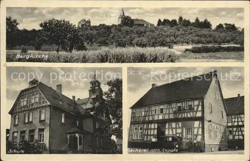 Rothenbergen Bergkirche Schule Baeckerei Lepple / Gruendau /Main-Kinzig-Kreis LKR