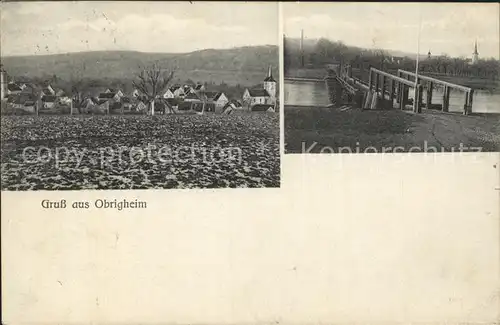 Obrigheim Baden Bruecke Stadtansicht / Obrigheim /Neckar-Odenwald-Kreis LKR