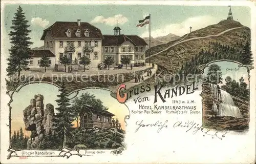 Kandel Waldkirch Breisgau Grosser Kandelfelsen Hotel Kandelrasthaus / Waldkirch /Emmendingen LKR