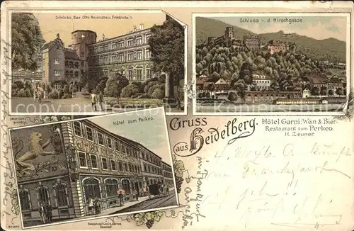 Heidelberg Neckar Schloss Hirschgasse Hotel zum Perkeo / Heidelberg /Heidelberg Stadtkreis