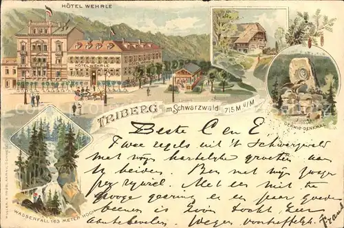 Triberg Schwarzwald Hotel Wehrle Wasserfall / Triberg im Schwarzwald /Schwarzwald-Baar-Kreis LKR